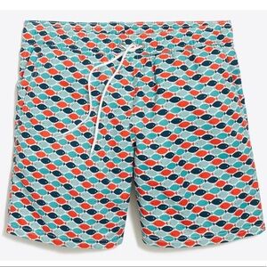 J. Crew papaya fish swim board shorts